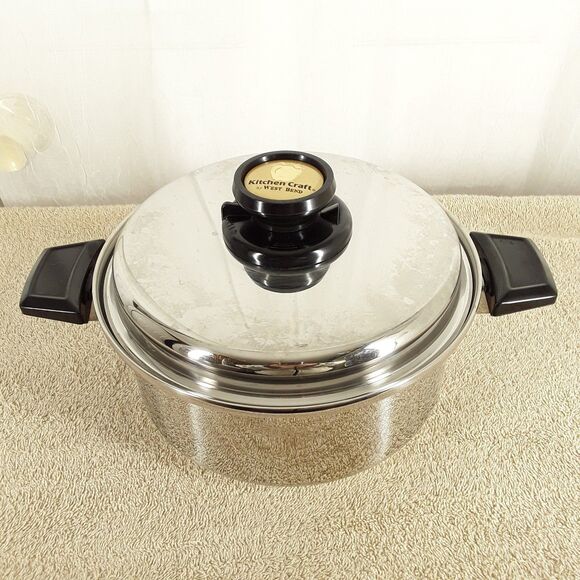 Kitchen Craft 3 Qt Stock Pot Pan w/ Vent Lid, Stainless Steel Cookware West Bend - Picture 2 of 14